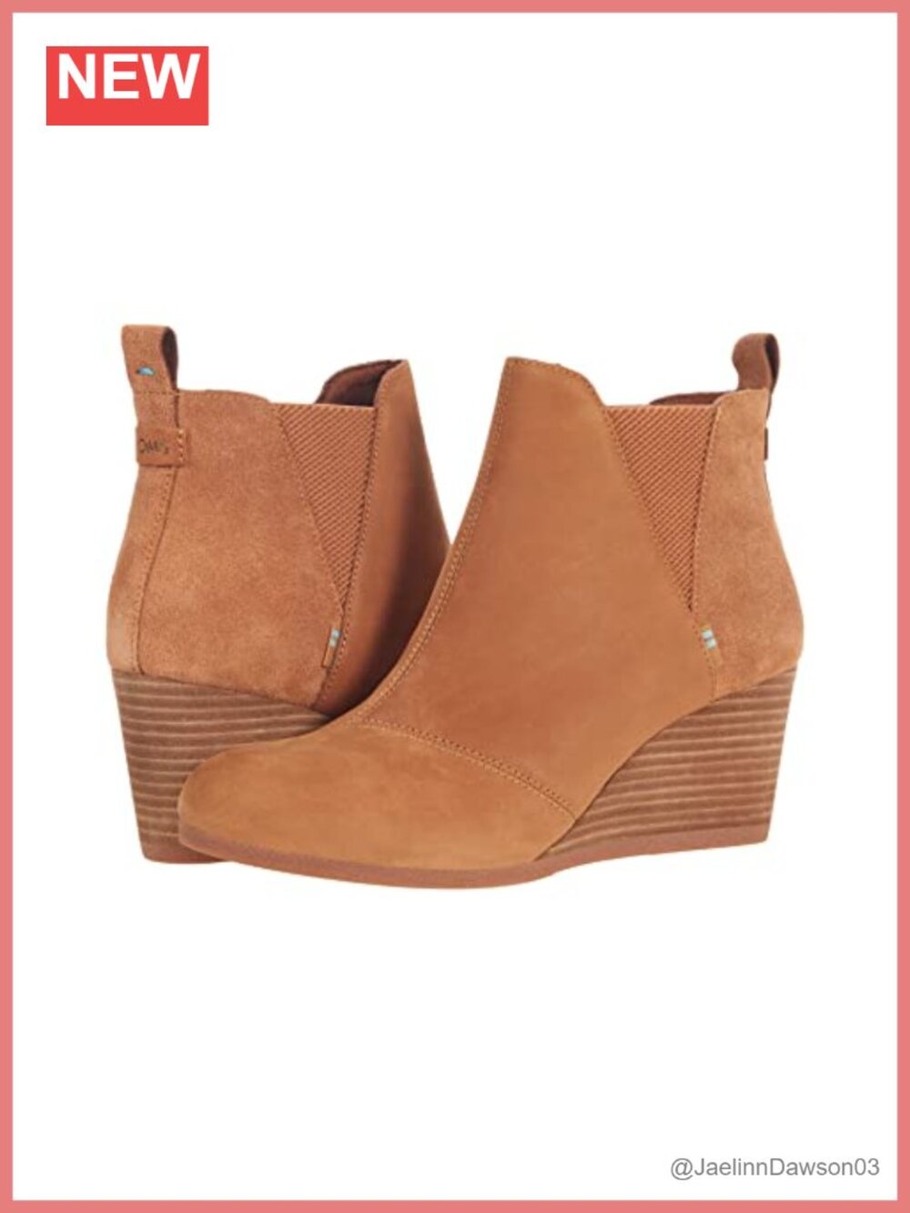 TOMS Kelsey Ankle Bootie Suede Wedge Boot w/ CloudBound Insoles